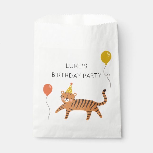 Tiger Birthday Party Favour Bag (Front)