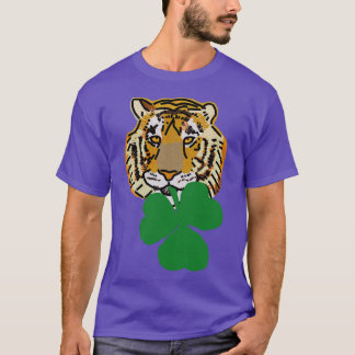 Tiger Biting Shamrock for St Patricks Day T-Shirt