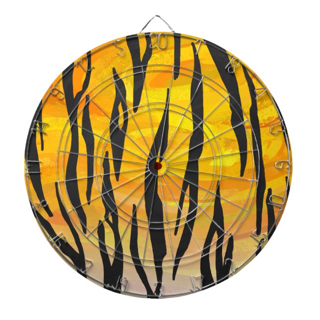 Tiger Black and Orange Print Dartboard (Front)
