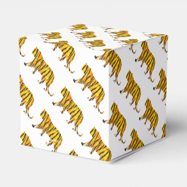 Tiger Black and Orange Print Favour Box (Back Side)