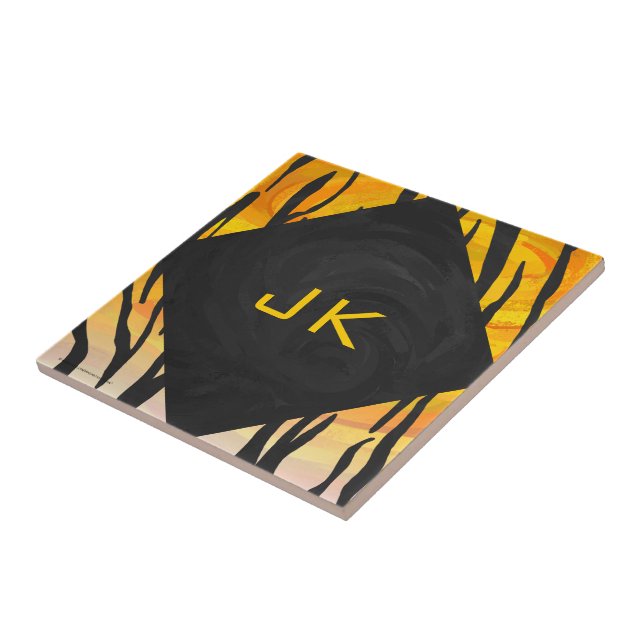 Tiger Black and Orange Print Tile (Side)