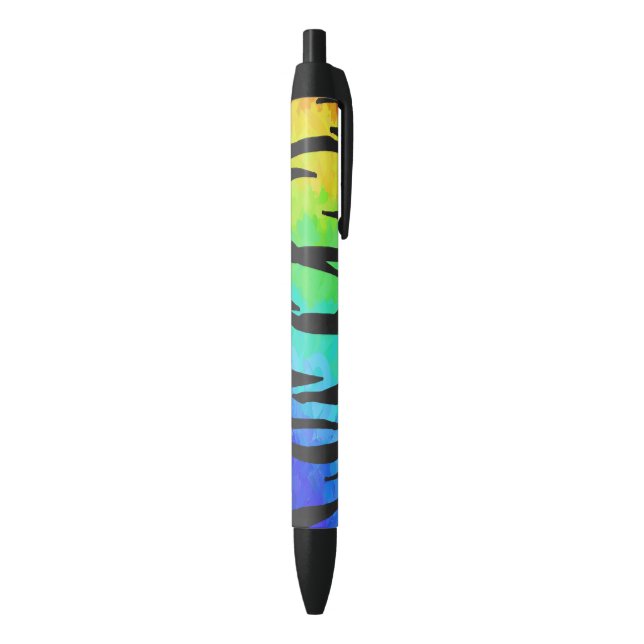 Tiger Black and Rainbow Print Ink Pen (Bottom (Vertical))