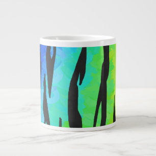 Tiger Black and Rainbow Print Large Coffee Mug