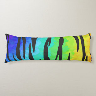 Tiger Black and Rainbow Stuff Body Cushion