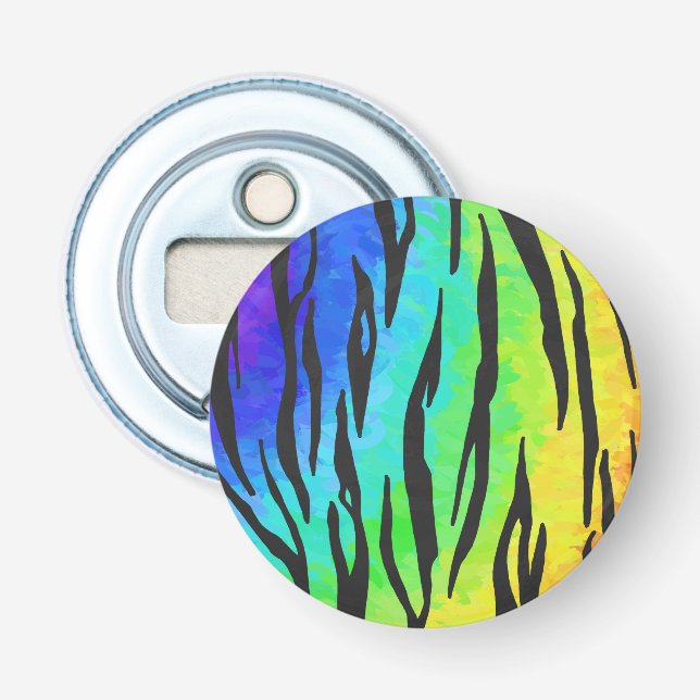 Tiger Black and Rainbow Stuff Bottle Opener (Front)