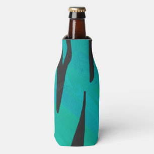 Tiger Black and Teal Print Bottle Cooler