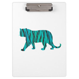 Tiger Black and Teal Print Clipboard