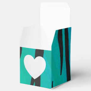 Tiger Black and Teal Print Favour Box