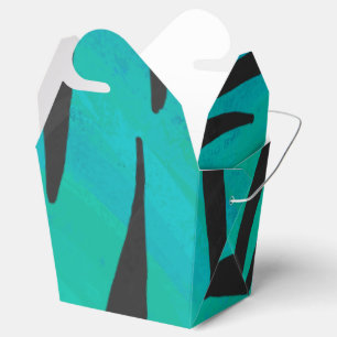 Tiger Black and Teal Print Favour Box