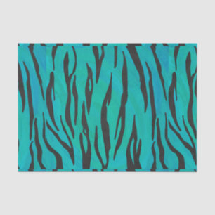 Tiger Black and Teal Print Tissue Paper