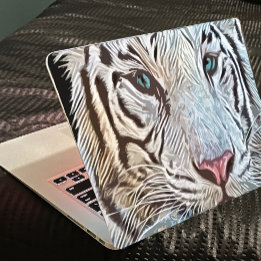 Tiger Black and White Modern Laptop skin stickers