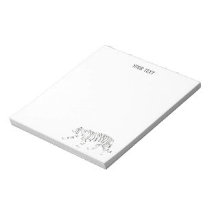 Tiger black and white personalised notepad