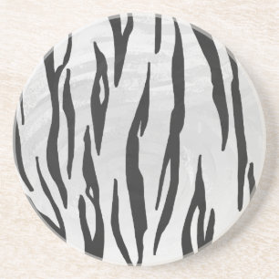 Tiger Black and White Print Coaster
