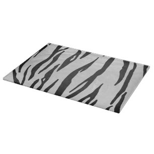 Tiger Black and White Print Cutting Board
