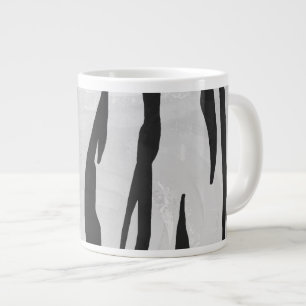 Tiger Black and White Print Large Coffee Mug