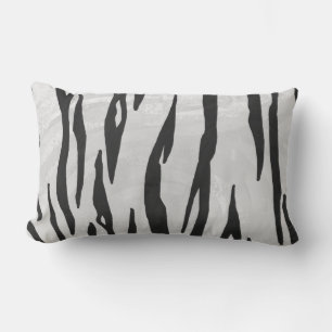 Tiger Black and White Print Lumbar Cushion