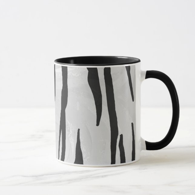 Tiger Black and White Print Mug (Right)