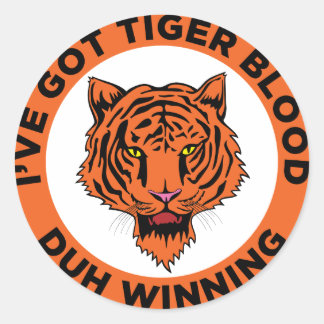 Tiger Blood Classic Round Sticker