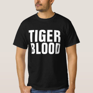 TIGER BLOOD MENS FUNNY T-SHIRTS
