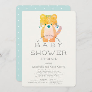 Tiger Blue Boy Baby Shower by Mail Invitation