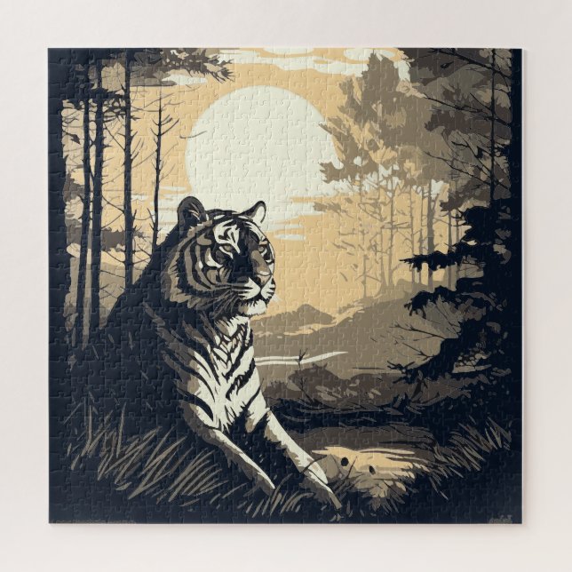 Tiger boho art  jigsaw puzzle (Vertical)