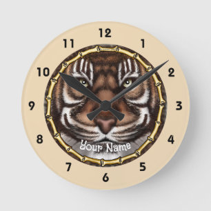 Tiger Bones  Round Clock