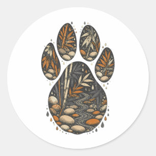 Tiger Botanical Footprint Nature Sticker