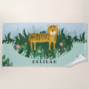 Tiger Bowl Beach Jungle Wild Design Beach Towel