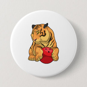 Tiger Bowling Bowling ball 7.5 Cm Round Badge