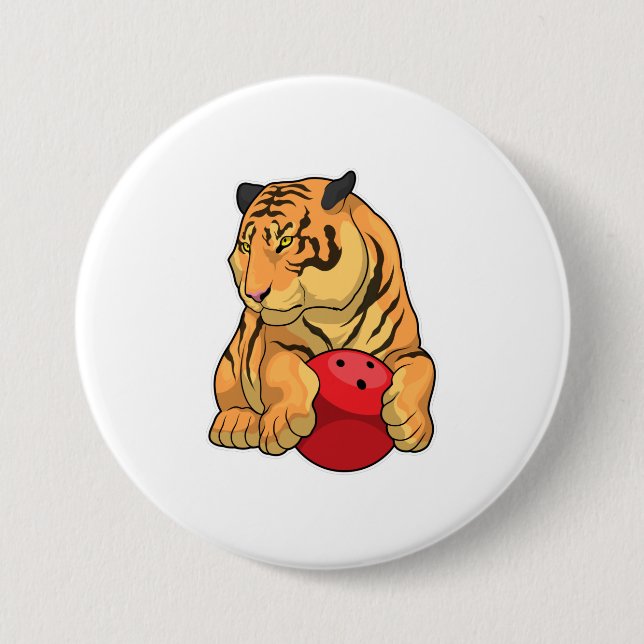 Tiger Bowling Bowling ball 7.5 Cm Round Badge (Front)