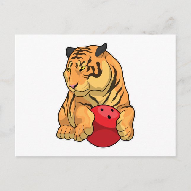 Tiger Bowling Bowling ball Postcard (Front)