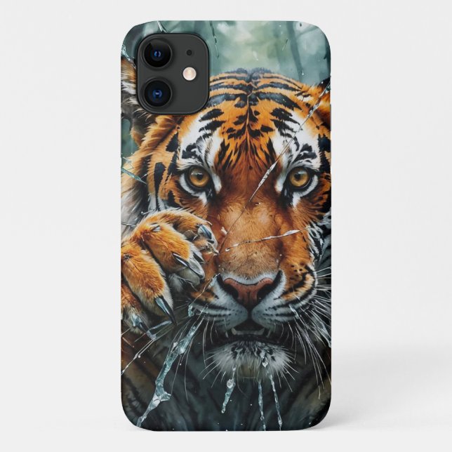 Tiger Breaking Through Case-Mate iPhone Case (Back)