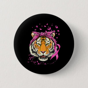 Tiger Breast Cancer Awareness Pink Ribbon Cancer S 6 Cm Round Badge