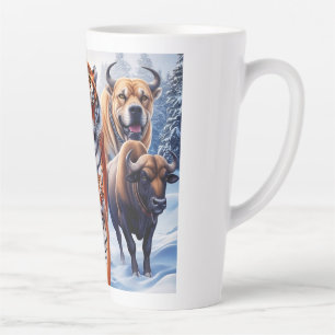 Tiger Buffalo Dog at the outdoors Latte Mug