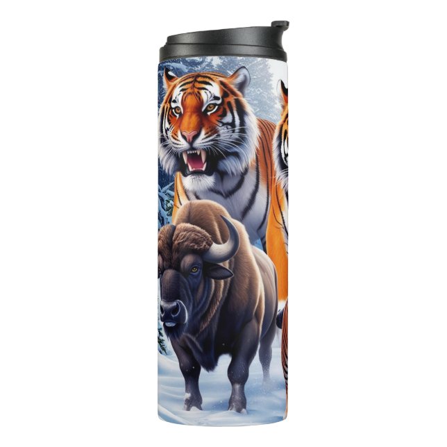 Tiger Buffalo Dog at the outdoors Thermal Tumbler (Rotated Left)