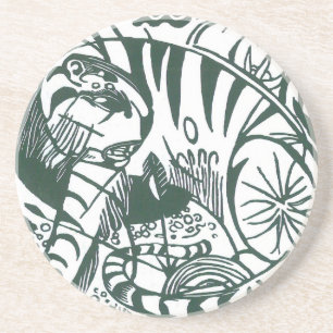 Tiger by Franz Marc, Vintage Expressionism Art Coaster