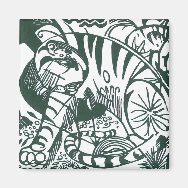 Tiger by Franz Marc, Vintage Expressionism Art Magnet (Front)