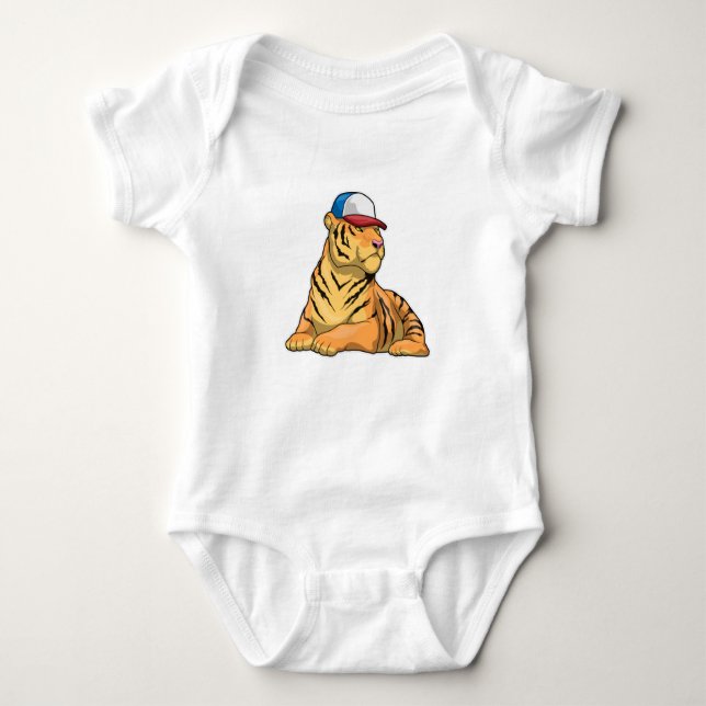 Tiger Cap Baby Bodysuit (Front)