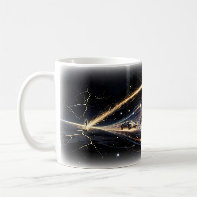 Tiger Car Cosmic Vortex Starfield Power Mug (Left)