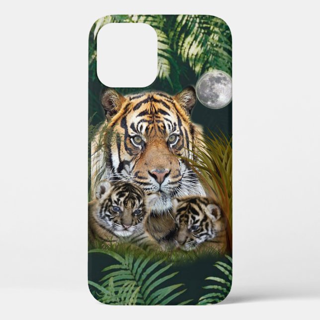 Tiger Cat and cubs phone cases (Back)