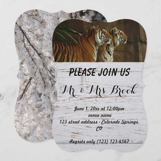 Tiger Cat Animal Stripes Pattern Destiny's Destiny Invitation (Front/Back)