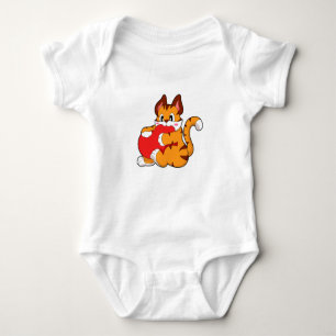 Tiger cat at Love with Heart.PNG Baby Bodysuit