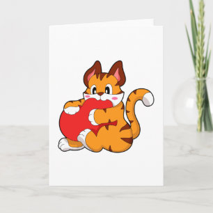 Tiger cat at Love with Heart.PNG Card