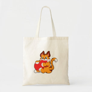 Tiger cat at Love with Heart.PNG Tote Bag