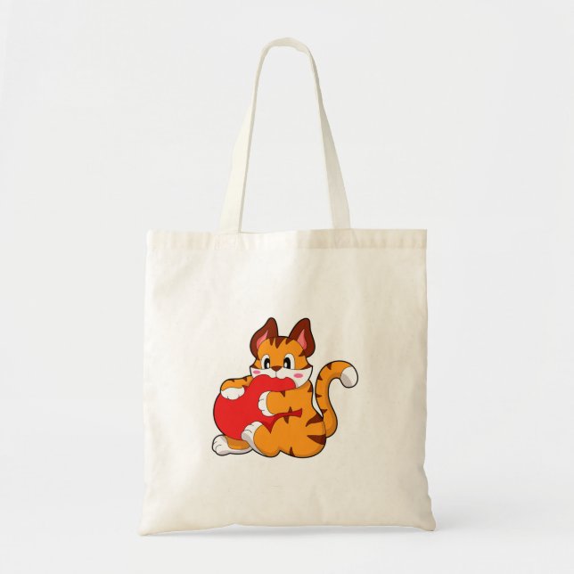 Tiger cat at Love with Heart.PNG Tote Bag (Front)