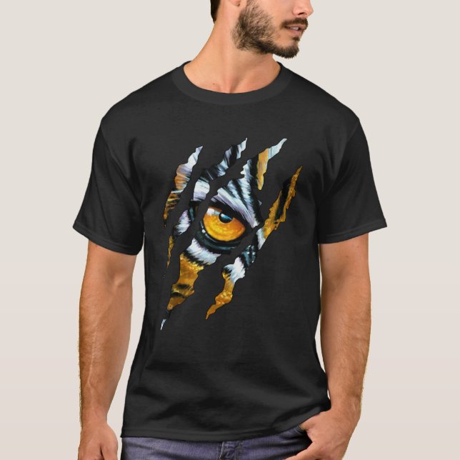 Tiger Cat Eye Claw Silhouette Men Women Kids  T-Shirt (Front)