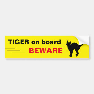 TIGER /Cat on Board - beware - driving/car sticker