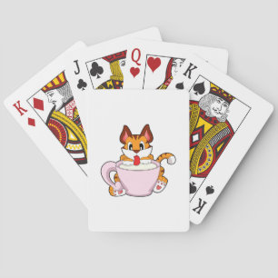 Tiger cat with Cup of Milk.PNG Playing Cards