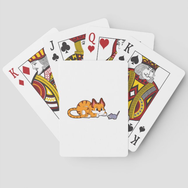 Tiger cat with Mouse Playing Cards (Back)