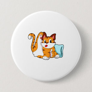 Tiger cat with Pillow 7.5 Cm Round Badge